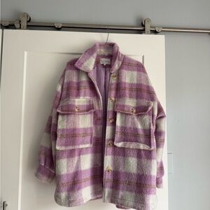 Plaid Purple and White Jacket